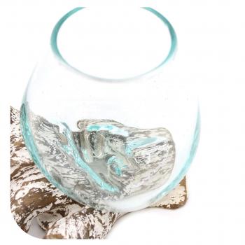 Geschmolzenes Glas auf Weiß Gewaschenem Holz - Kleine Schale